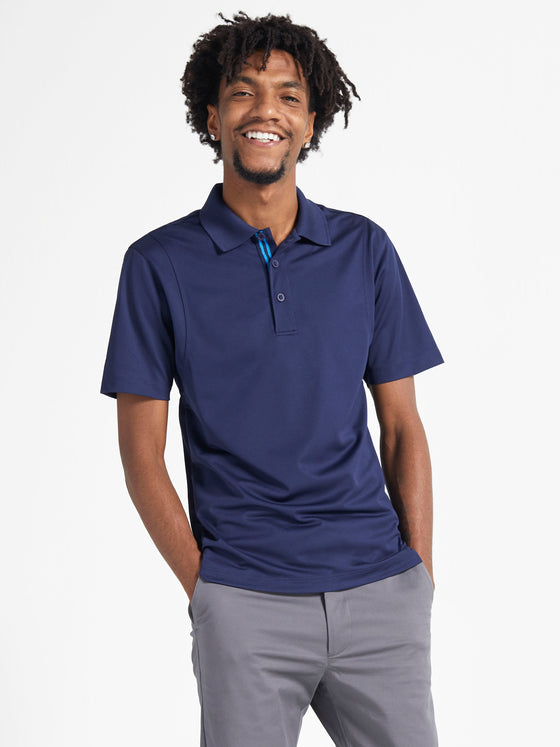 Men's Dri-Fit Performance Polo with Ribbon Trim - True Navy