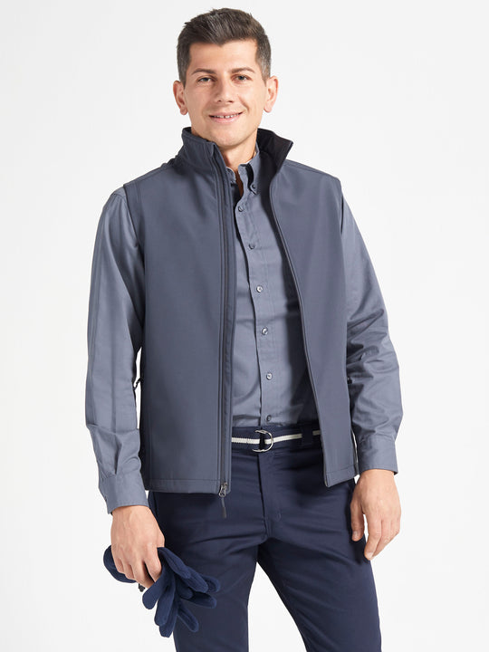 Men's Core Soft Shell Vest - Battleship Grey