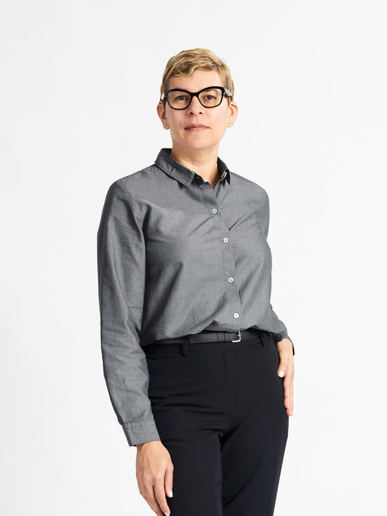 Ladies' Boyfriend Blouse - Coal