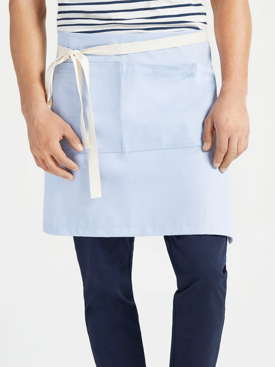 Waist Apron 3 Pocket with Natural Webbing - Sky Blue Canvas