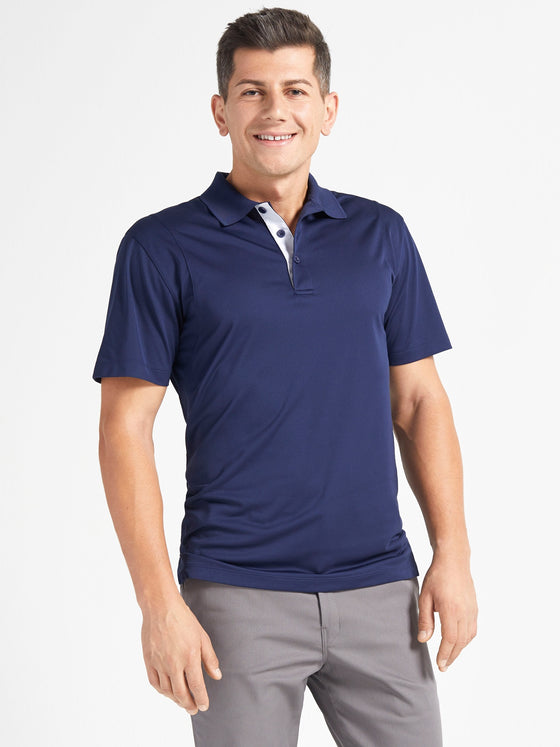 Men's Houseman Polo with Ribbon - True Navy/White