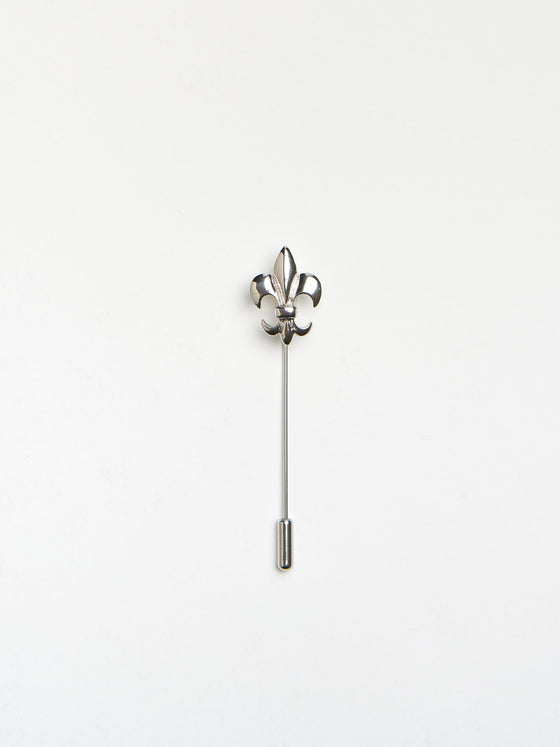 Fleur De Lis Lapel Pin - Silver