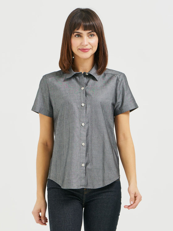 Ladies' Essential Blouse Short Sleeve - Coal