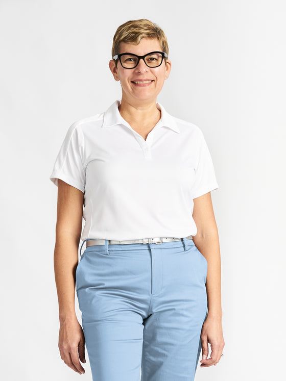 Ladies' Diamond Jacquard Polo - White