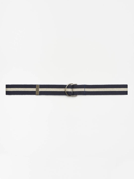 Web Belt - Navy/Sand
