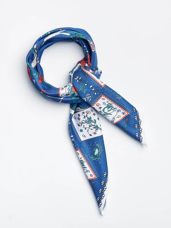 Floral Scarf - Navy