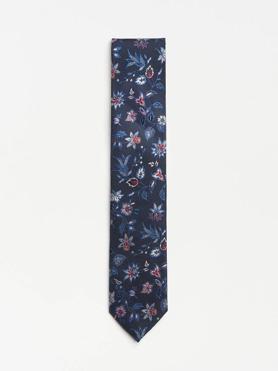 Floral Tie - Navy