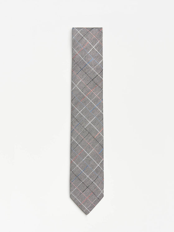 Criss Cross Tie In Multi - Light Grey