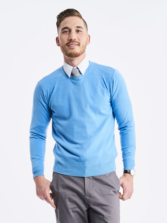 Men's Porter Crewneck Sweater - Light Blue